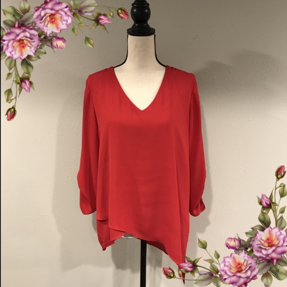 CLEARANCE!!! Michael Kors Long sleeve red blouse